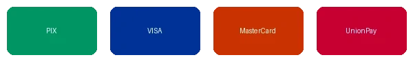 夏晴子支持的支付方式图标包括PIX信用卡借记卡